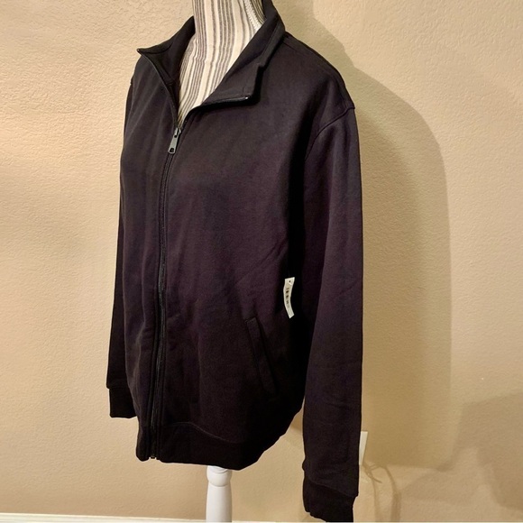 NWT Zip-Up Sweatshirt XL Black Amazon Essentials Long-Sleeve Side Pockets Cotton - Picture 7 of 16